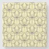 Cremeflormuster Steinuntersetzer (Vorderseite)