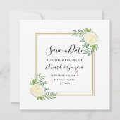 cremegoldfarbene Hochzeit Save the Date einladen (Vorderseite)