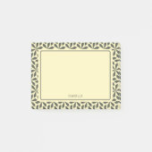 cremegraues Blumenmotiv Post-it Klebezettel (Vorderseite)