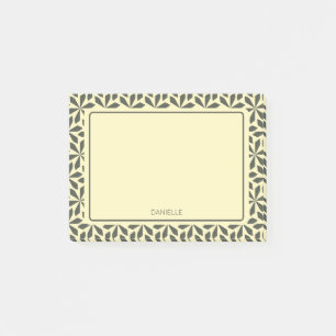 cremegraues Blumenmotiv Post-it Klebezettel
