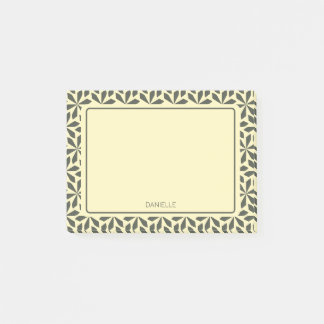 cremegraues Blumenmotiv Post-it Klebezettel