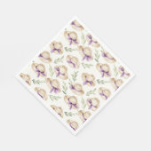 Cremehüte lila Bänder Serviette (Ecke)