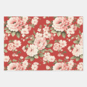 Cremepastellfarben Rose rot, blau und hellblau Geschenkpapier Set (Vorderseite 3)