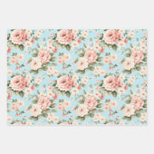 Cremepastellfarben Rose rot, blau und hellblau Geschenkpapier Set (Vorderseite 2)
