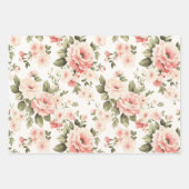 Cremepastellfarben Rose rot, blau und hellblau Geschenkpapier Set (Vorderseite)