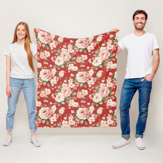 Cremepastellfarben Rose rot Fleecedecke (Beispiel)