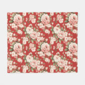 Cremepastellfarben Rose rot Fleecedecke (Vorderseite (Horizontal))