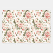 Cremepastellfarben Rose rot, grün und leicht Geschenkpapier Set (Vorderseite)