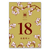 Cremepfirsich/Pflaumenblüten Doppelglückliche Hoch Tischnummer (Vorderseite)