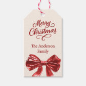 Cremerot-Bogen Weihnachten Geschenkanhänger (Vorderseite)