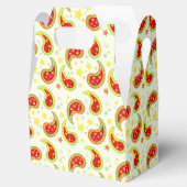 Cremerot-grüne Weihnachtssternpaisley-Geschenkboxe Geschenkschachtel (Geöffnet)