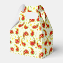 Cremerot-grüne Weihnachtssternpaisley-Geschenkboxe Geschenkschachtel