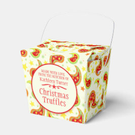 Cremerot-grüne Weihnachtssternpaisley-Geschenkboxe Geschenkschachtel