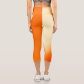 Cremes orangefarbenes, kreisförmiges abstraktes De Capri Leggings (Rückseite)