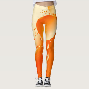 Cremes orangefarbenes, kreisförmiges abstraktes De Leggings