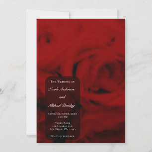 Cremeweiche rote Rosen elegante minimalistische Ho Einladung
