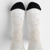 Cremeweiß Blaue Punkte Socken (Oben)