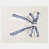 Cremeweiß Blaue Streifen Schleife Fleecedecke (Vorderseite (Horizontal))