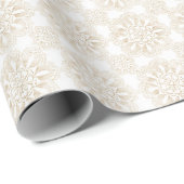 Cremeweiß floral geschenkpapier (Rolleneckpunkt)