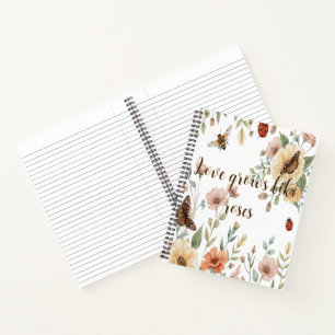 Cremeweiß Floral Notizblock