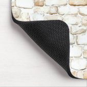 Cremeweiß Graue Faux Steine Mousepad (Ecke)