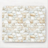 Cremeweiß Graue Faux Steine Mousepad (Vorne)