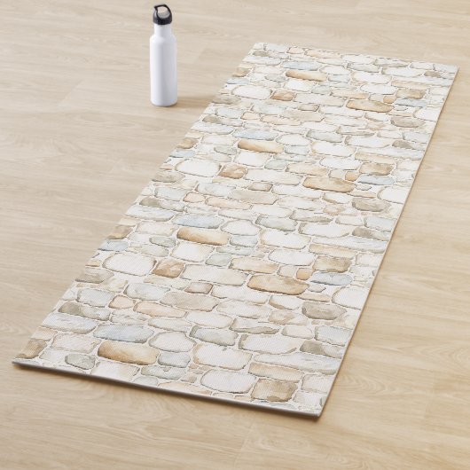 Cremeweiß Graue Kunststeine Rosen Yogamatte (Beispiel)
