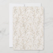 Cremeweiße Blumenhochzeit Einladung (Rückseite)