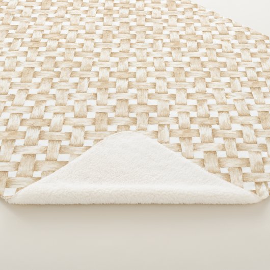 Cremeweiße falsche Korbgeflecht  Sherpadecke (3/4)