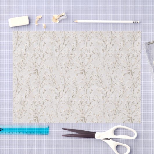 Cremeweiße Florale Hochzeitsdusche Seidenpapier (Handwerk)