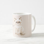 Cremeweiße Katzenbrille  Kaffeetasse (VorderseiteRechts)