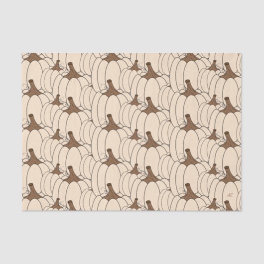 Cremeweiße Kürbis decouptes Papiertaschentuch Seidenpapier (Vorderseite)