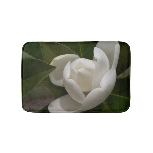 Cremeweiße Magnolia-Blume Badematte (Vorderseite)