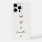 Cremeweiße Perlen iPhone Hülle (Rückseite)