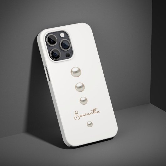 Cremeweiße Perlen iPhone Hülle
