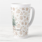 Cremeweiße Schneeflocken-Christbaum Milchtasse (Rechte Ecke)