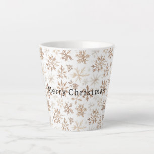 Cremeweiße Schneeflocken Weihnachten   Milchtasse