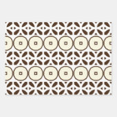 Cremeweiße und braune marokkanische Mosaikmuster Geschenkpapier Set (Vorderseite 3)