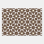 Cremeweiße und braune marokkanische Mosaikmuster Geschenkpapier Set (Vorderseite 2)