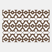 Cremeweiße und braune marokkanische Mosaikmuster Geschenkpapier Set (Vorderseite)