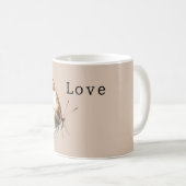Cremeweißer Schmetterling Kaffeetasse (VorderseiteRechts)