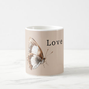 Cremeweißer Schmetterling Kaffeetasse