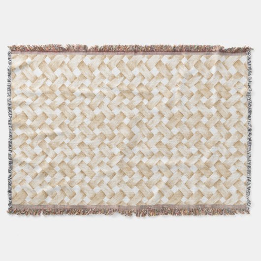 Cremeweißes falsches Korbgeflecht  Decke (Vorderseite)