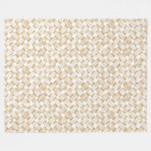 Cremeweißes falsches Korbgeflecht  Fleecedecke (Vorderseite (Horizontal))