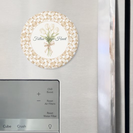 Cremeweißes falsches Korbgeflecht Magnet (In Situ (Kühlschrank))