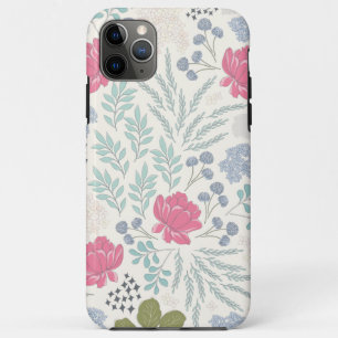 Cremeweißes Handillustriertes Blumen- und Blattmus Case-Mate iPhone Hülle