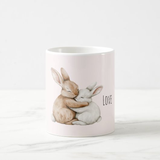 Cremeweißes Häschen Liebe Kaffeetasse (Mittel)