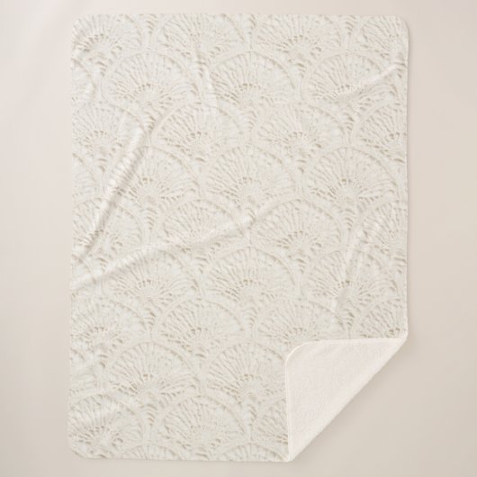 Cremeweißes Kunstspitze Sherpadecke (Vorderseite)