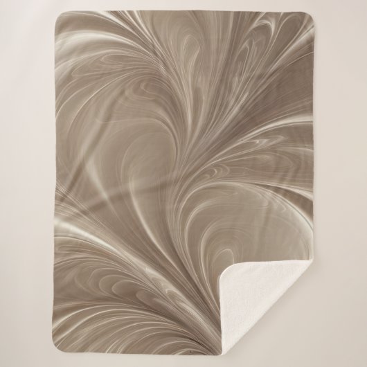 Cremewirbel - Abstrakte, weichbeige Blendkonstrukt Sherpadecke (Vorderseite)