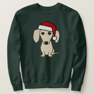 Cremfarbene Dackel Santa Niedliche Dackel Hund Sweatshirt